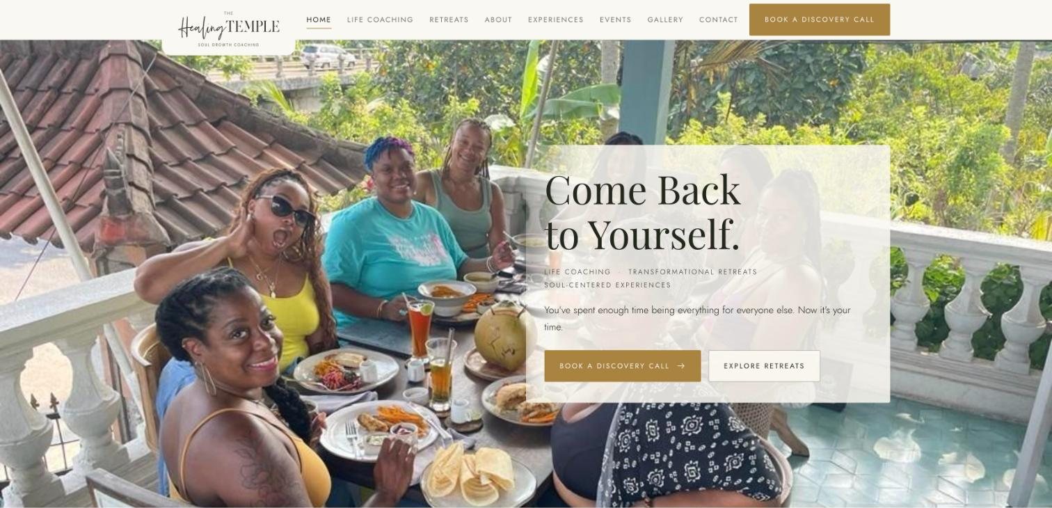 The Healing Temple website
